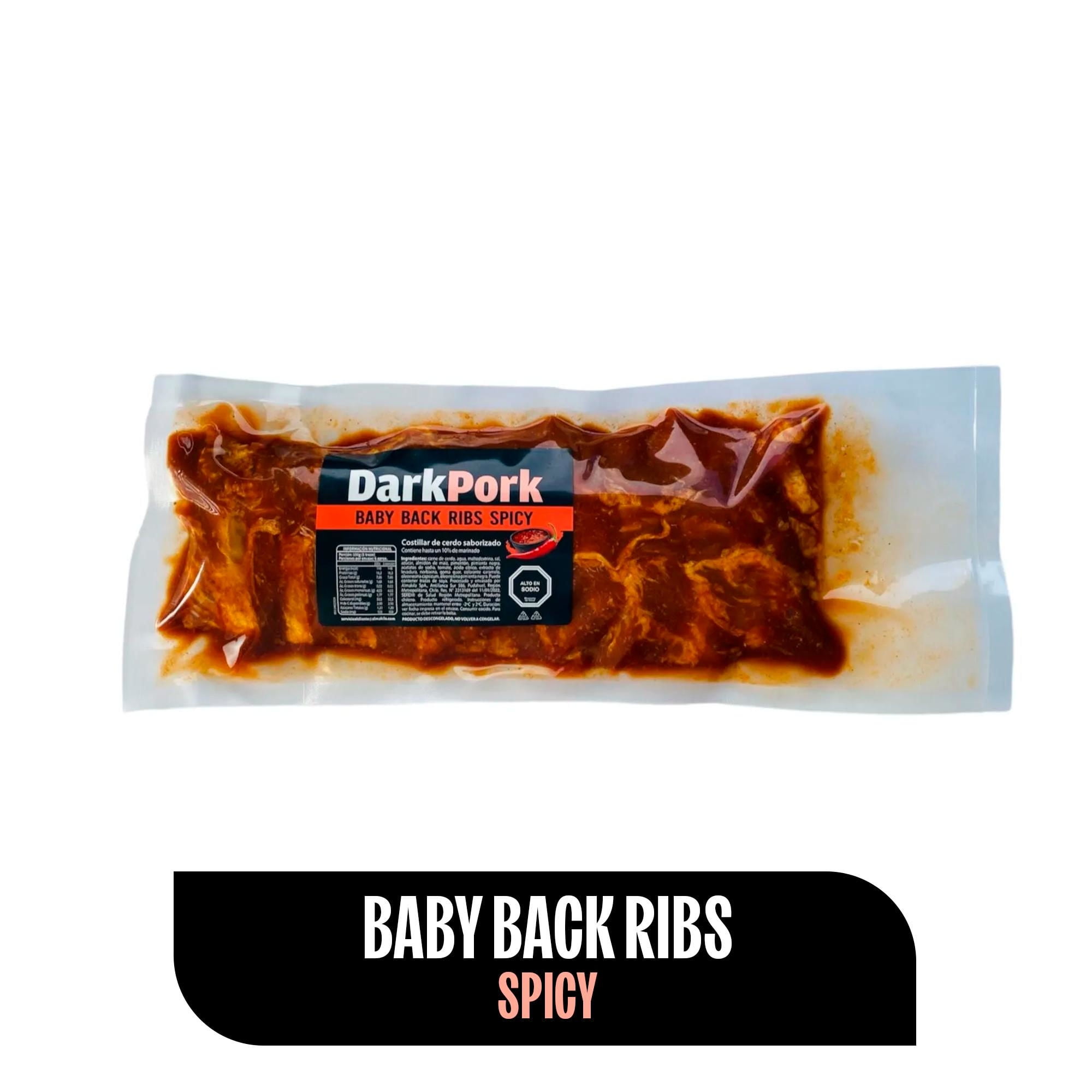 Costillar De Cerdo Baby Back Ribs Spicy 750 g Dark Pork