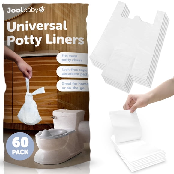 Forros desechables para bacinilla Jool Baby, ajuste universal, a prueba de fugas, 60 unidades