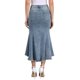 thumbnail image 3 of INSPIRE CHIC Falda Midi de Mezclilla Lavada con Cola de Pescado de Cintura Alta con Dobladillo Crudo Moda Casual con Bolsillos para Mujer Regreso a Clases S Gris Azul, 3 of 6