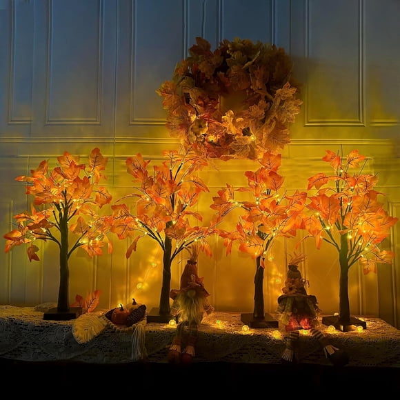 Árbol Maple Iluminado Gorgeoos Pack 4 24 in 61 cm 96 LED Luz