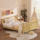 thumbnail image 2 of Cama de plataforma de madera de tamaño queen, cama queen de perfil bajo de madera con rieles para niñas y niños, 2 of 6