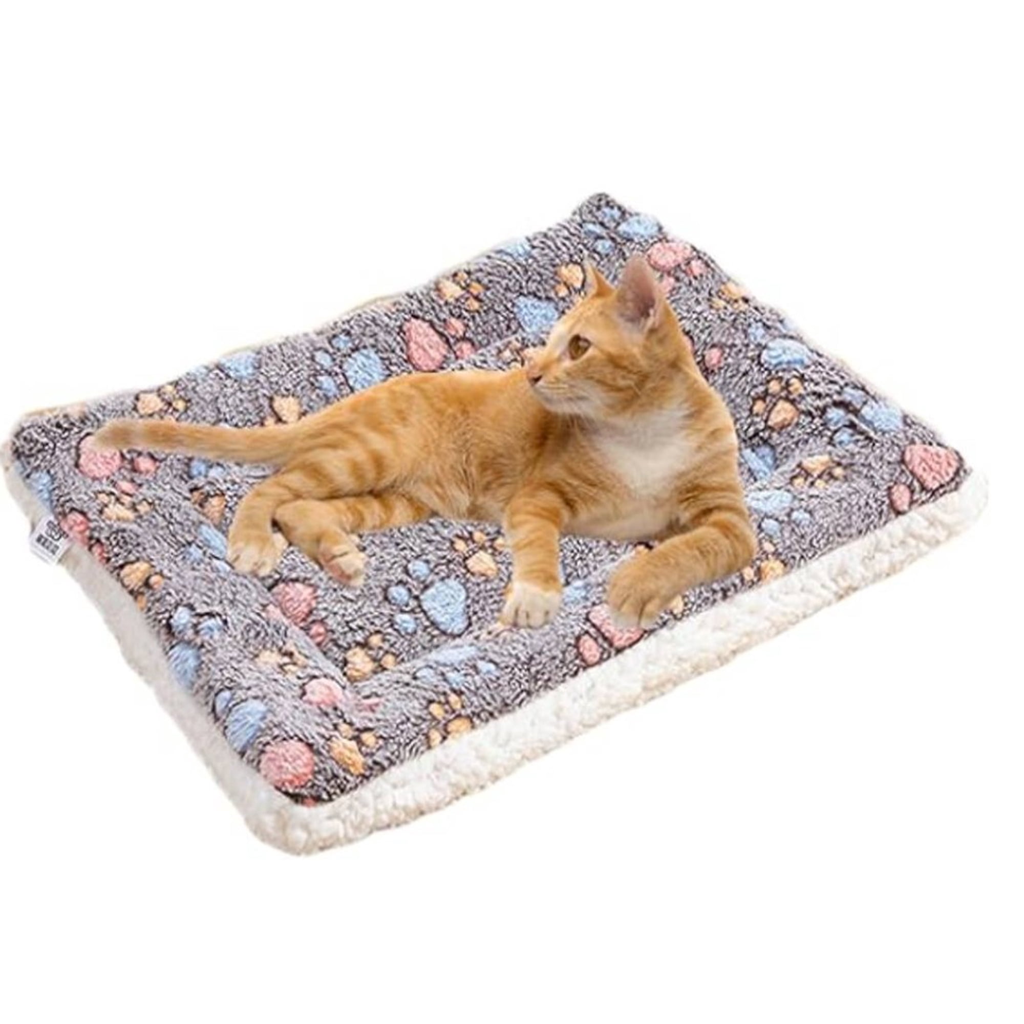 Genérico - Alfombrilla Suave Mascota Perro Gato Manta Acolchada 48x34cm Color Marrón