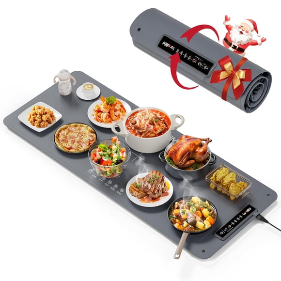 Alfombrilla para calentar alimentos LAUDLIFE XXL, 36 x 16 pulgadas, con 4 ajustes de temperatura, gr
