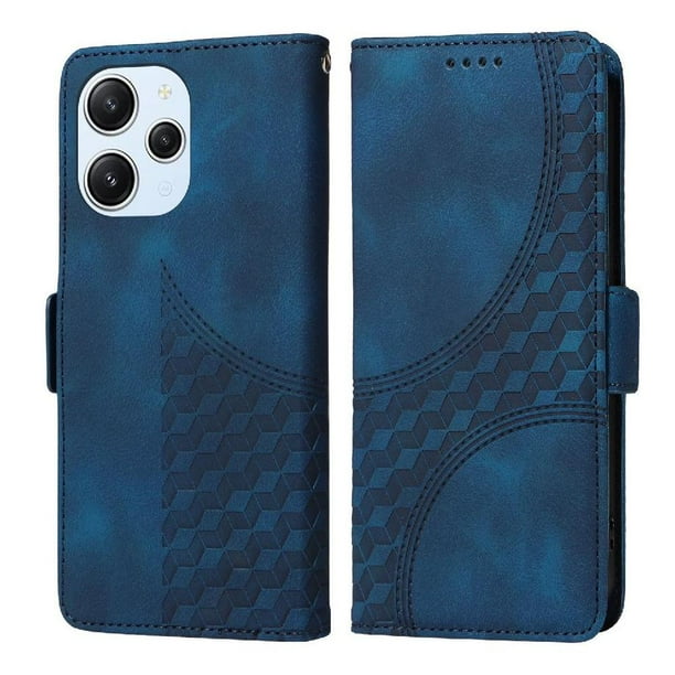 Carcasa FOXDOCK Xiaomi Redmi 12 4G/5G de cuero PU, diseño acolchado clásico, protección contra caídas y rayones