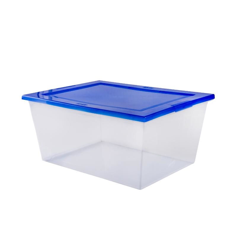 Wenco - Caja Organizadora Con Tapa Azul 15L Wenbox Polipropileno Transparente