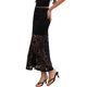 thumbnail image 4 of Falda Larga de Encaje INSPIRE CHIC para Mujeres con Cintura Alta Elástica, Flowy, Casual de Verano, Talla S, Negra, 4 of 6