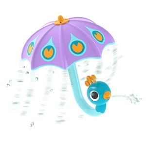 Juego De Baño Paraguas Pavo Real Purpura Infantil Bebé Niño Niña Tina Yookidoo