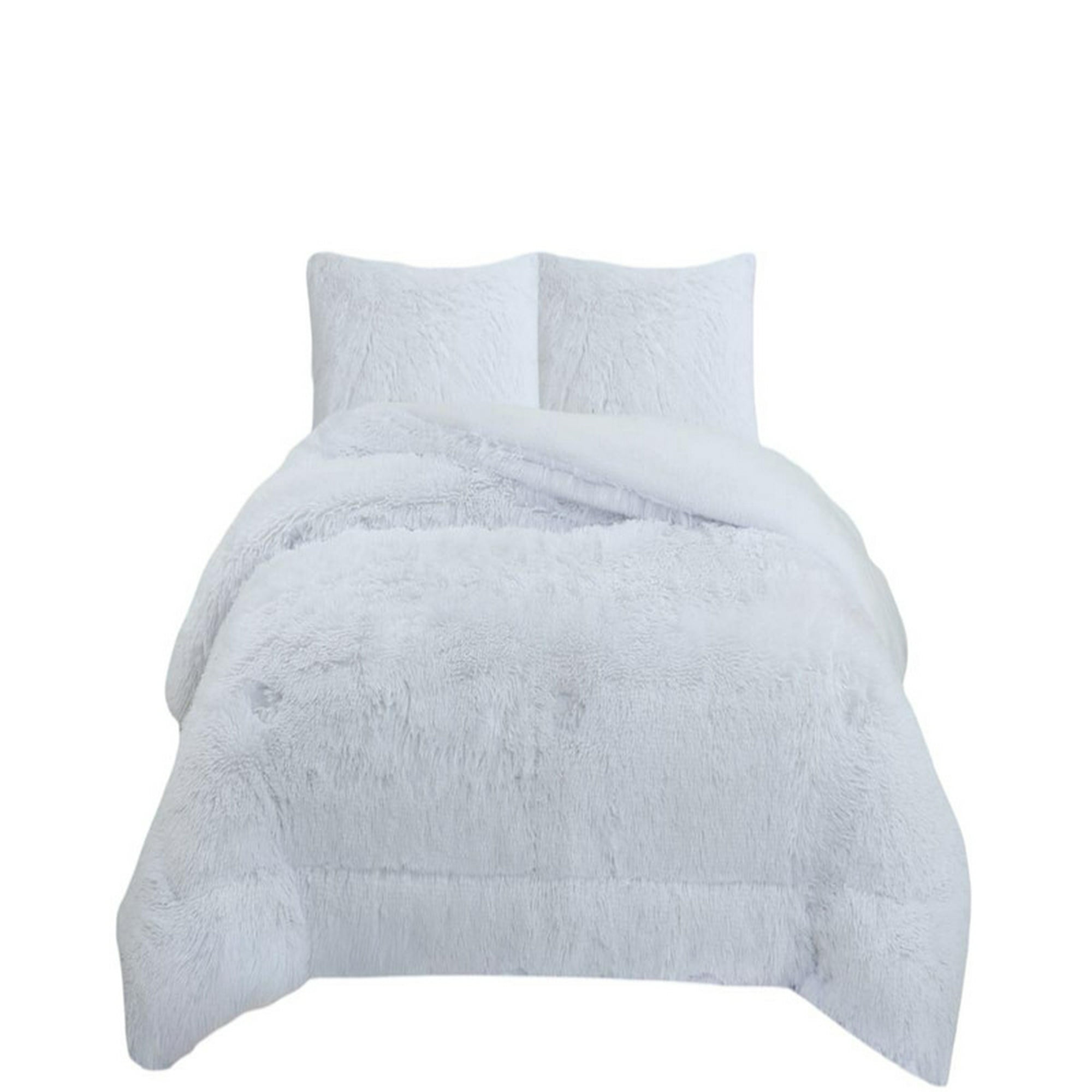 Teng Fei - Plumón Cubrecamapeludo Con Chiporro Invierno 2 Plazas Blanco