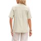 thumbnail image 3 of INSPIRE CHIC Camisas de Mujer con Botones de Algodón de Manga Corta Tops Cuello en V Elegante Casual Ajuste Suelto Túnica Blusas de Trabajo S Albaricoque, 3 of 6