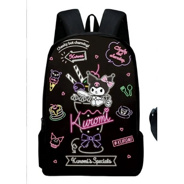 Kuromi Backpack Pencil Bag Student Primary and Middle kawaii Cartoon Boys Girls Anime kawaii Cartoon School Bag Mochila