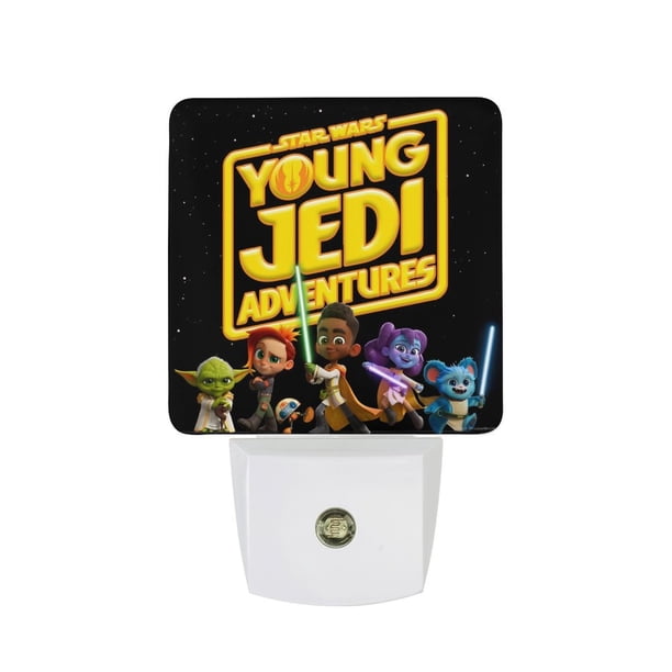 Aventuras de Jóvenes Jedi Luz nocturna LED con sensor de anochecer a amanecer para dormitorio, baño, pasillo, escaleras - Lámpara LED nocturna de enchufe, 0.5W - 1 pieza