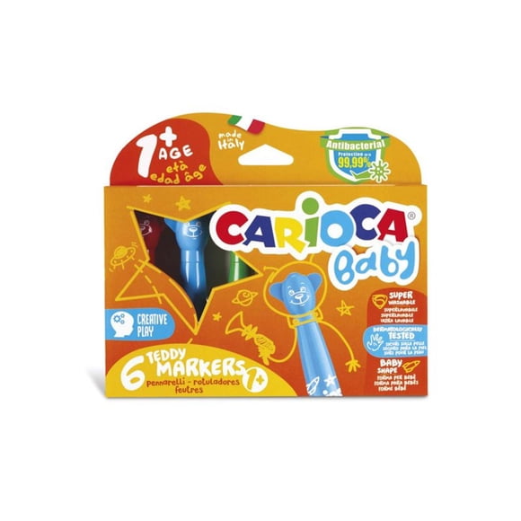 CARIOCA PLUMONES TEDDY BABY 6 COLORES