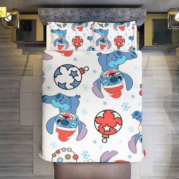 Christmas Magical Stitch 3 Pieces Duvet Cover Set Full Size Super Soft Fade Resistant Microfiber