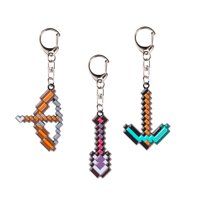 Pack De 3 Figuras Llavero Metálico Minecraft Colección