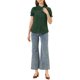 thumbnail image 2 of INSPIRE CHIC Blusas Vintage para Mujer con Cuello Peter Pan y Botones de Algodón Verde Oscuro Talla S, 2 of 6