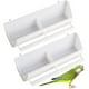 thumbnail image 1 of Comedero de plástico para pájaros, 2 unidades, doble jaula, comedero para agua y comida, plato enjaulado, comedero para pájaros, cuenco de agua, color blanco., 1 of 8