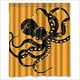 thumbnail image 1 of Cortina de ducha con diseño de pulpo vintage, divertida y con ganchos, tamaño 60 x 72 pulgadas, 1 of 3
