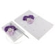 thumbnail image 1 of Juego De Libro De Firmas Y Libro De Invitados De Boda Con Flores De Satén Con Perlas De Cristal Púrpura, 1 of 3