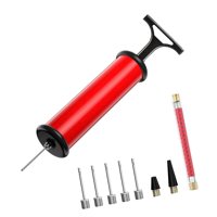 Ioensy - Juego De Bomba De Pelota Deportiva, Kit De Bomba De Aire Portátil De 20 Cm Para Pelotas De Fútbol Deportivas, Color Rojo