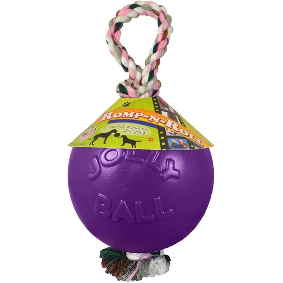 Juguete para Perro Jolly Pets Cuerda y Pelota Romp-n-Roll 11.4 cm Morado