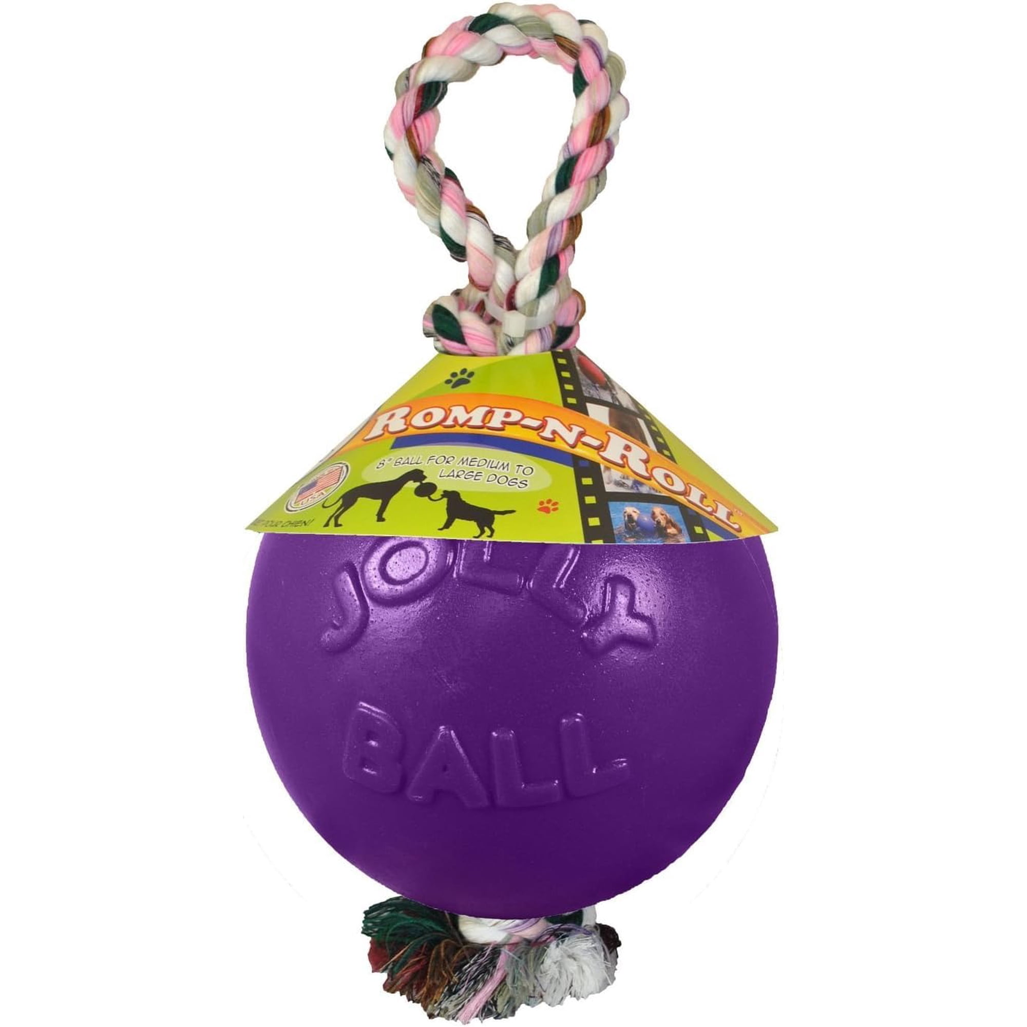 Juguete Para Perro Jolly Pets Cuerda Y Pelota Romp-n-roll 11.4 Cm Morado