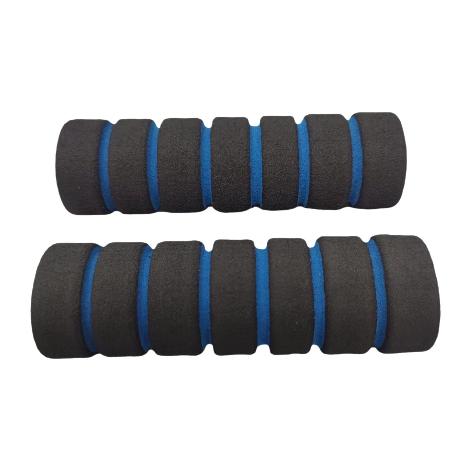 Magideal - 2X Puños De Manillar De Bicicleta De Montaña, Puños De Bicicleta De Esponja, Empuñaduras De Manillar De Bicicleta Antideslizantes De Manejo Cómodo A Azul