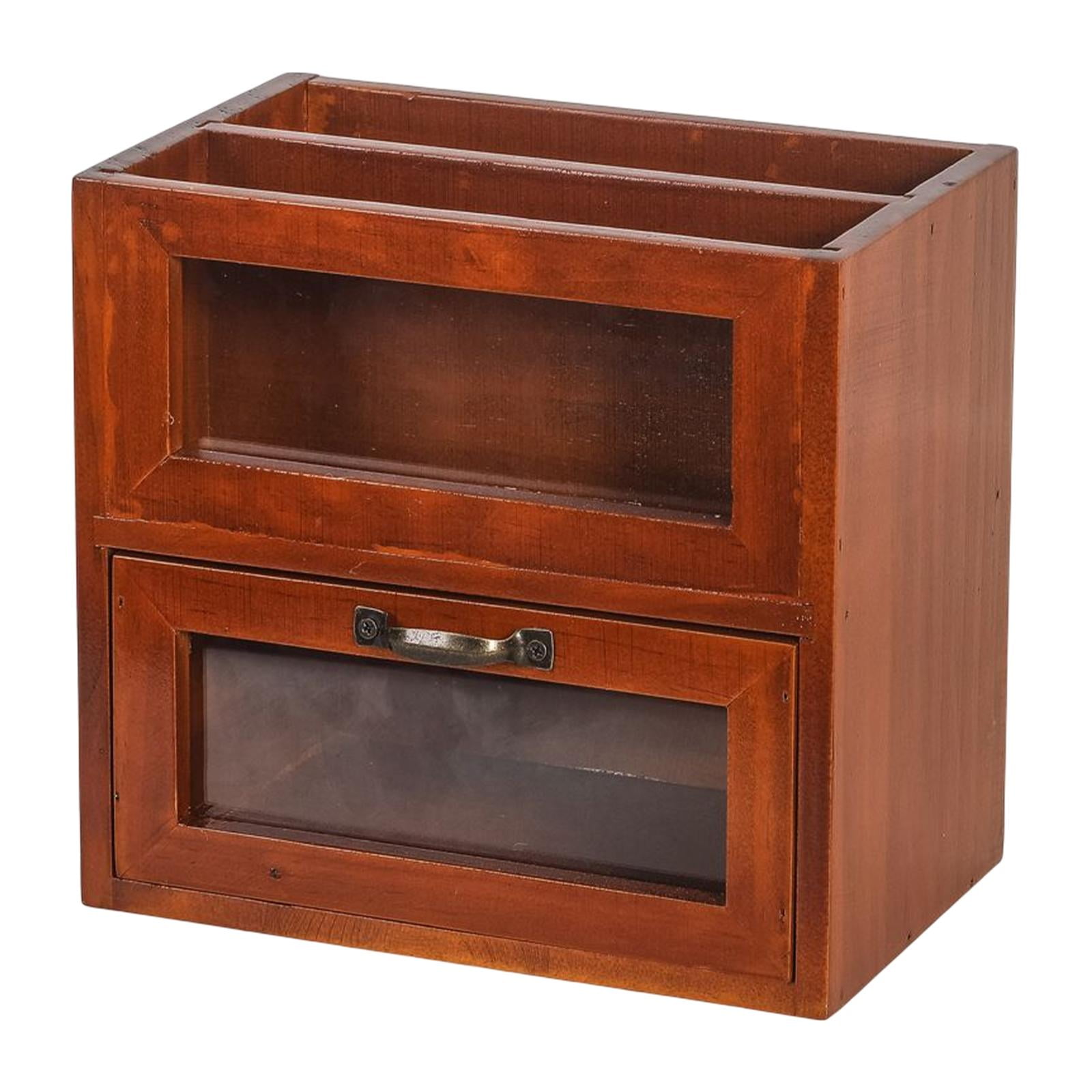 Magideal - Gabinete De Almacenamiento De Escritorio Caja De Madera Gabinete De Almacenamiento Tipo De Cajón De Madera Estante Para Artículos Diversos Baño Cocina
