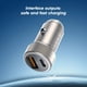 thumbnail image 3 of Cargador Auto Adaptador Carga Rápida 33w Tipoc 18w Usb 12-24 Gris cc542, 3 of 3