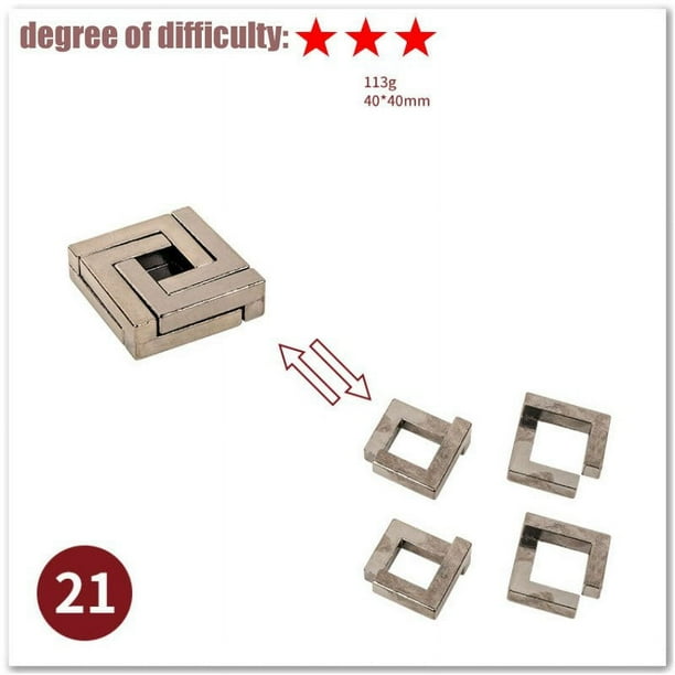 Classic IQ Metal Brain Teaser Magic Baffling Puzzles Game Toys For Children Adults Funny Gifts