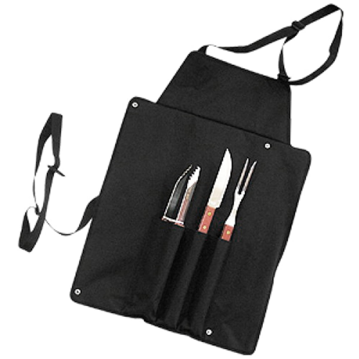 Importclick - Delantal Asado Parrilla Negro Con 3 Herramientas