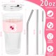 thumbnail image 2 of Vaso de vidrio AiHeart Inicial 590 ml Rosa con monograma, 2 of 7
