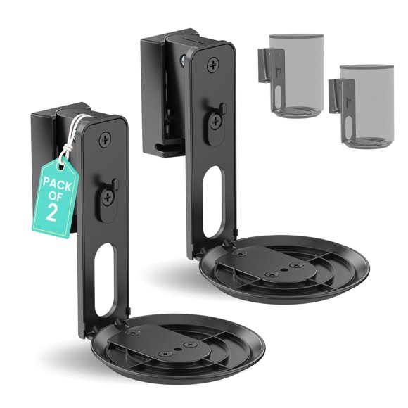 Soporte de pared para parlantes ynVISION.DESIGN ERA 100 PRO, paquete de 2, negro