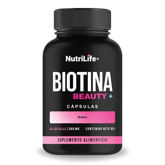 Biotina Beauty+ 60 Capsulas 500mg Nutrilife+ Bienestar Sin Sabor