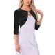 thumbnail image 4 of INSPIRE CHIC Chaqueta de Mujer Encogida de Terciopelo con Mangas 3/4 Cuello Redondo Elegante Cárdigan XL Negro, 4 of 6