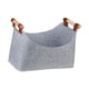 thumbnail image 4 of Bolsa De Fieltro Con Mango De Madera Bolsa De Asas Para Troncos De Barbacoa Engrosada Para Acampar 40 Cm X 22 Cm X 27 Cm Gris, 4 of 5