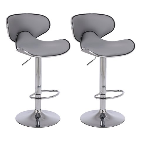 Novahus - Pack De 2 Pisos De Bar Loft Con Respaldo Y Reposapiés Gris