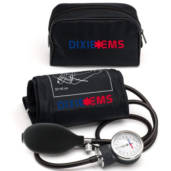 Monitor de presión arterial Dixie EMS negro con brazalete de anilla D