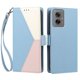 thumbnail image 3 of Cartera Plegable para Motorola Moto G55, PU Tricolor con Ranuras, Azul Claro, 3 of 6