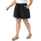 thumbnail image 4 of Agnes Orinda Pantalones Cortos de Mujer Talla Grande Pierna Ancha Suelta Cintura Alta con Cordón Vacaciones en la Playa Verano 2026 Pantalón Casual con Bolsillo 4X Negro, 4 of 6