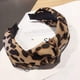 thumbnail image 2 of Diadema con estampado de leopardo para mujeres y niñas: diademas anchas con lazo anudado a rayas, diadema de guepardo, accesorios para el cabello, diadema con lazo cruzado., 2 of 7
