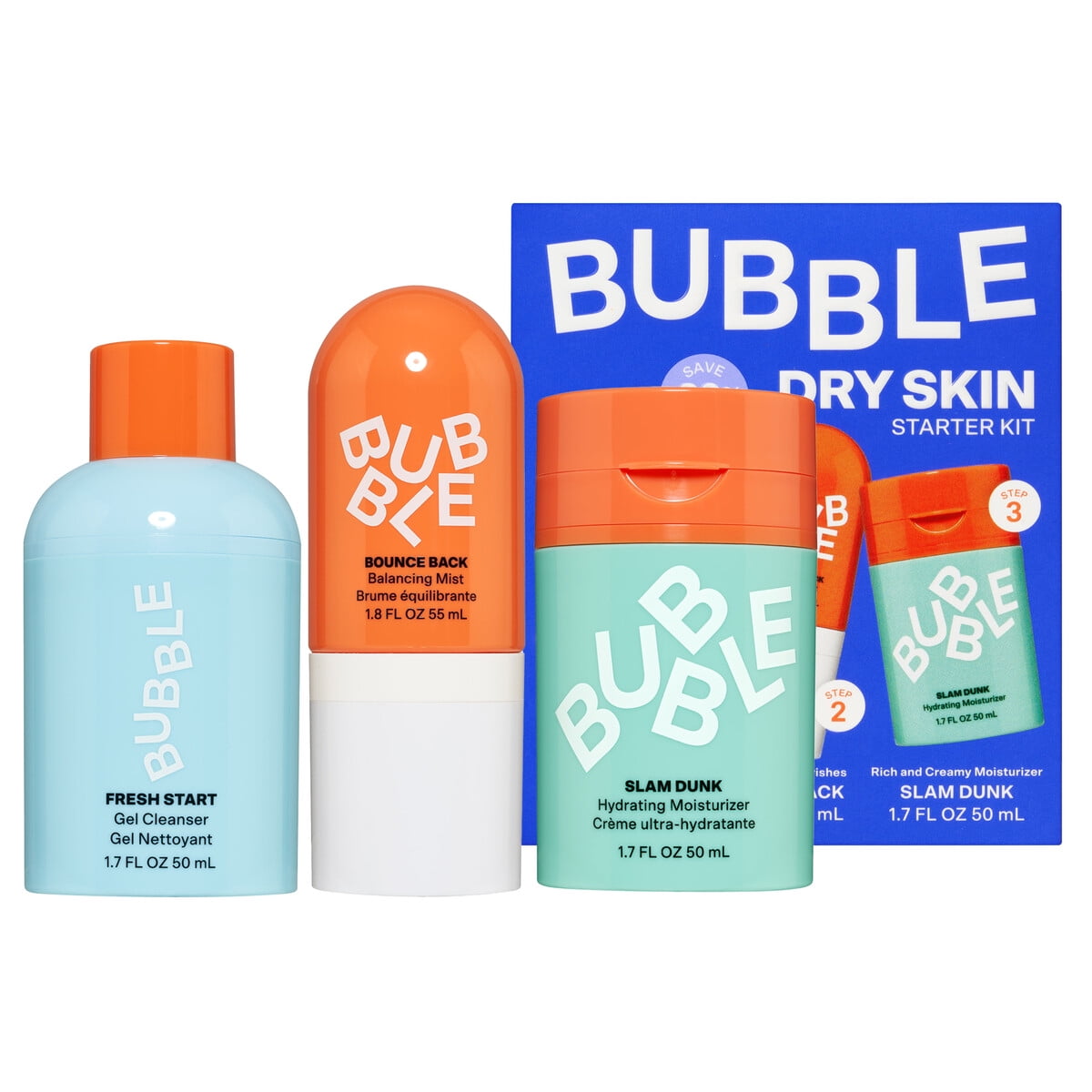 Set Hidratante 3 Pasos Bubble Skincare Piel Normal A Seca