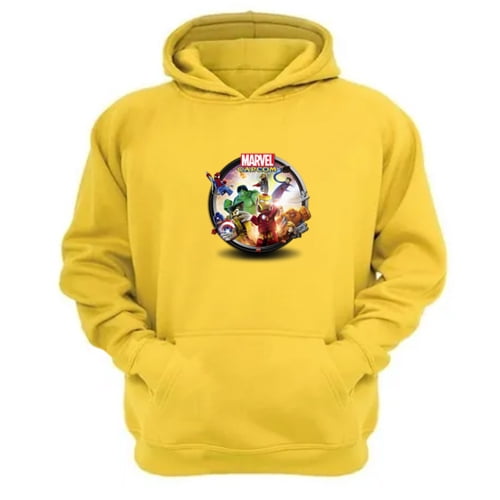 Polerón Canguro Logo Comic Vs Capcom Amarillo Talla S Unisex