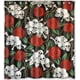 thumbnail image 1 of Cortina de ducha con diseño de calavera y flores del Día de los Muertos, con ganchos, tamaño 60 x 72 pulgadas, 1 of 3