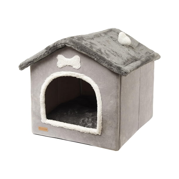 Lindo perro cama casa comodidad cojín cálido perro perrera cesta gato casa semicerrada antideslizante invierno cálido mascota cama para perros pequeño L