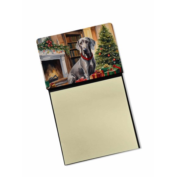 Dispensador recargable Weimaraner Christmas con soporte para notas adhesivas