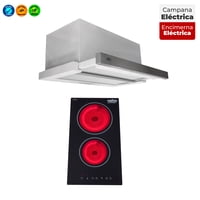 Maigas - Kit Horno 60 Litros Con Spiedo + Encimera Eléctrica Vitrocerámica 4 Quemadores