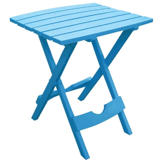 Mesa Auxiliar Para Patio Adams Quik Fold De Resina, 39 X 44 X 50 Cm, Color Azul