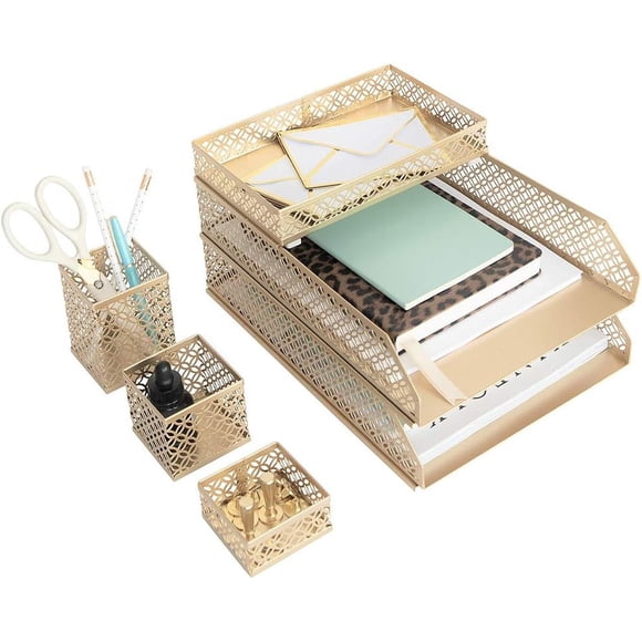 Organizador de Escritorio BLU MONACO 6 Piezas Acero Aqua
