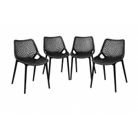 Moboi - Pack 4 Sillas O Sillon Rex Negra Para Terraza O Comedor