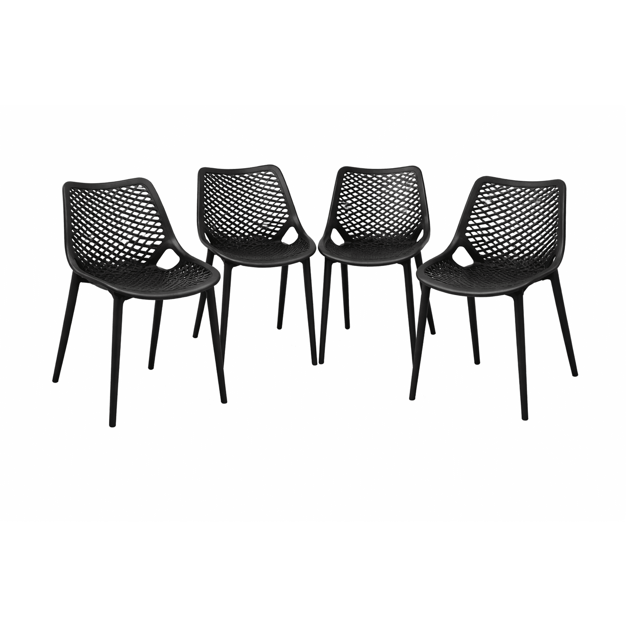 Moboi - Pack 4 Sillas O Sillon Rex Negra Para Terraza O Comedor